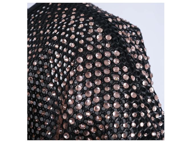 Autre Marque Bomber in mesh nera con cristalli Marco de Vincenzo Nero - vista 4