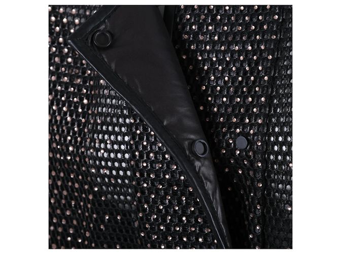 Autre Marque Bomber in mesh nera con cristalli Marco de Vincenzo Nero - vista 6