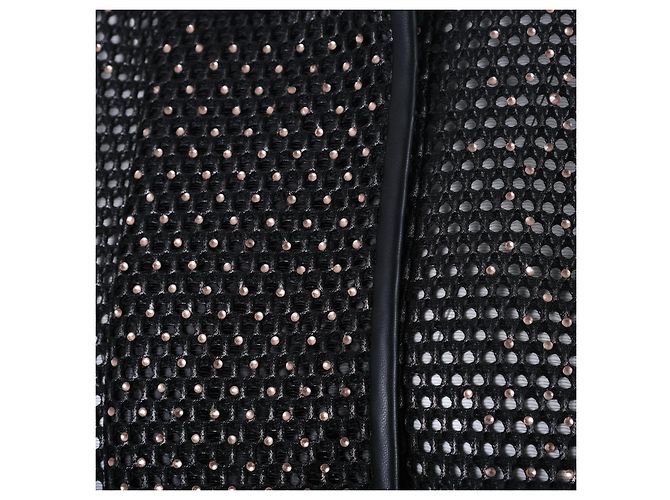 Autre Marque Bomber in mesh nera con cristalli Marco de Vincenzo Nero - vista 9