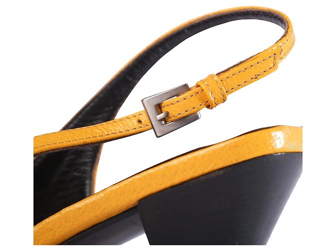 Bow Prada Slingback-Pumps aus gelbem Leder mit Schleife - Ansicht 5