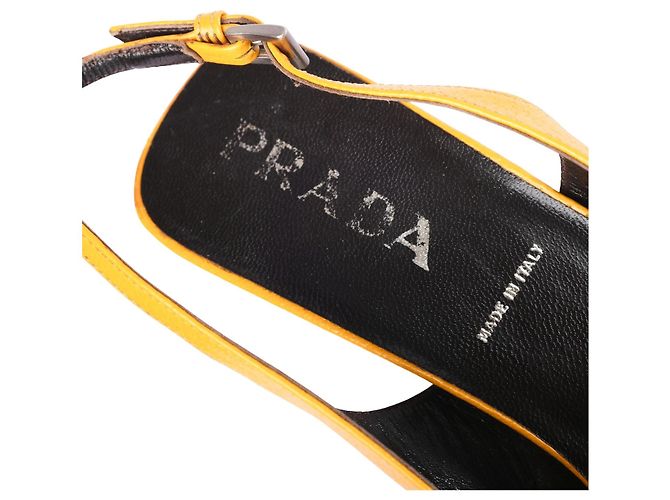 Bow Prada Slingback-Pumps aus gelbem Leder mit Schleife - Ansicht 6