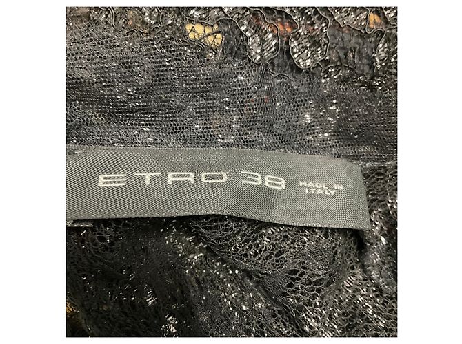Etro kurzes Cocktailkleid aus Spitze mit schwarzem Multi-Floral-Print - Ansicht 4