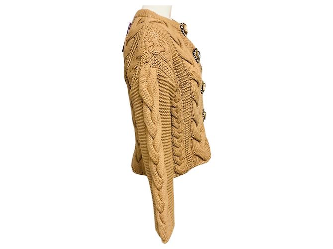 Autre Marque La DoubleJ Portrait Cardigan aus grobem braunem Strick - Ansicht 2