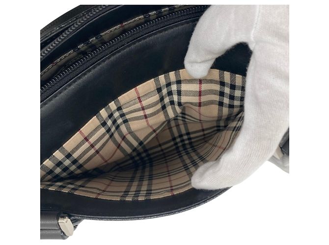 Borsa a mano Burberry in pelle nera Nero - vista 6