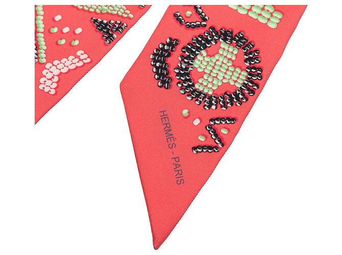 Pañuelo de seda Twilly Hermès Kelly En Perles Rosa - vista 2