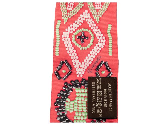 Pañuelo de seda Twilly Hermès Kelly En Perles Rosa - vista 4