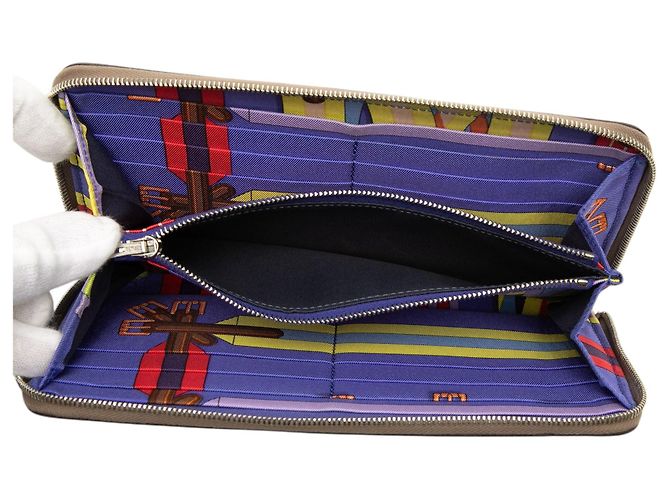 Cartera larga Hermès Azap Silk In en cuero Epsom marrón Castaño - vista 4