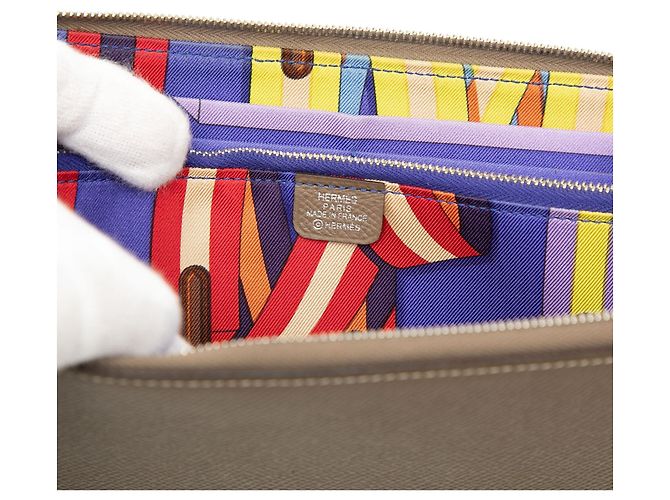 Cartera larga Hermès Azap Silk In en cuero Epsom marrón Castaño - vista 5
