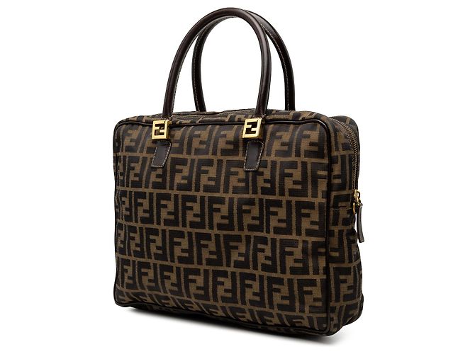 Borsa business Fendi Zucca Canvas marrone - vista 2