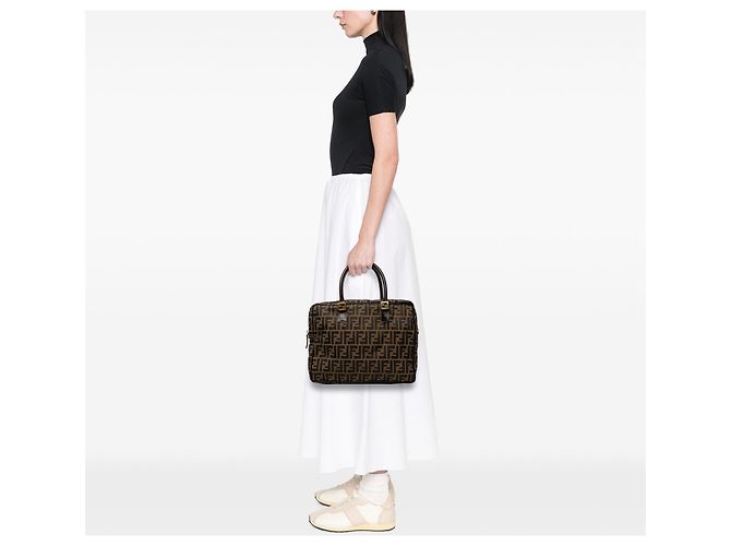 Borsa business Fendi Zucca Canvas marrone - vista 6