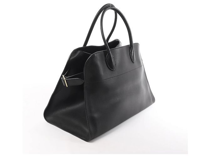 Borsa in pelle Soft Margaux 15 The Row in nero Beige - vista 3