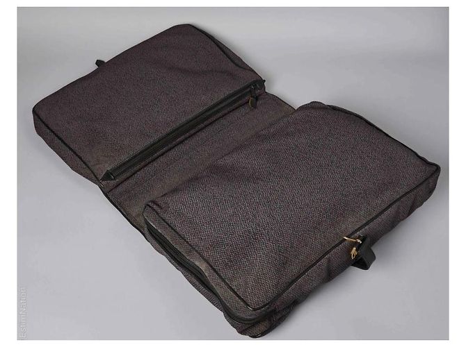 Borsone Yves Saint Laurent in tessuto monogram Marrone Nero - vista 4