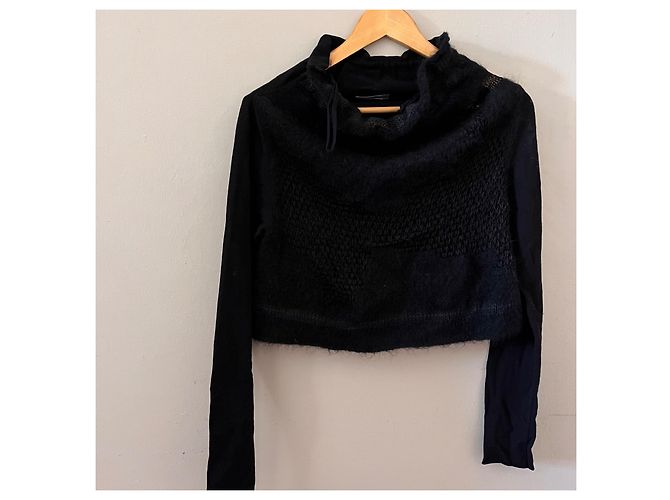Autre Marque Sarah Pacini kurzer schwarzer Rollkragenpullover - Ansicht 2