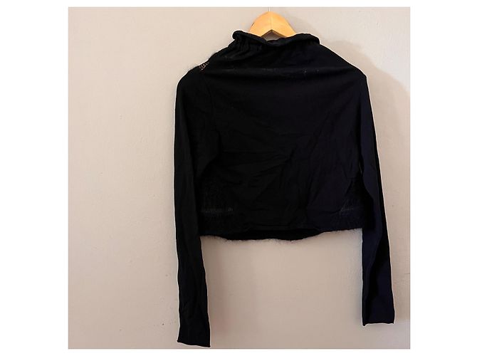 Autre Marque Sarah Pacini kurzer schwarzer Rollkragenpullover - Ansicht 3