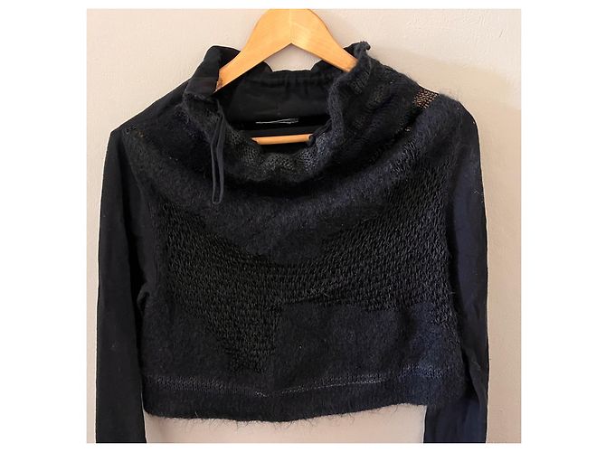 Autre Marque Sarah Pacini kurzer schwarzer Rollkragenpullover - Ansicht 5