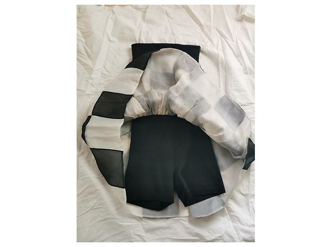 Dolce & Gabbana Schachbrett Playsuit Kleid Archive 1991 Schwarz Weiß - Ansicht 3
