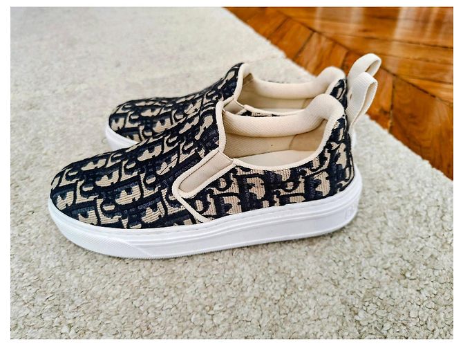 Christian Dior Oblique Sneaker aus Jacquard-Canvas Schwarz Beige Marineblau - Ansicht 2