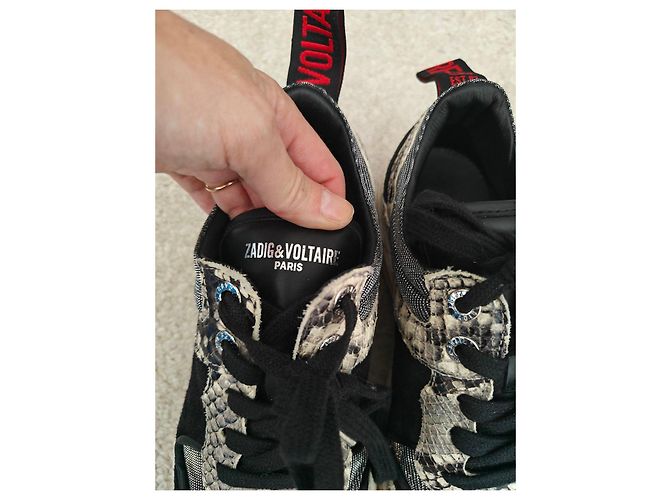 Sneakers Zadig & Voltaire in pelle e pitone Nero Stampa python - vista 2