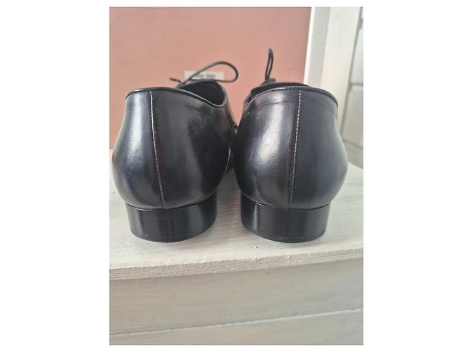 Miu Miu Oxford Nere in Pelle con Punta Metallica Nero - vista 4