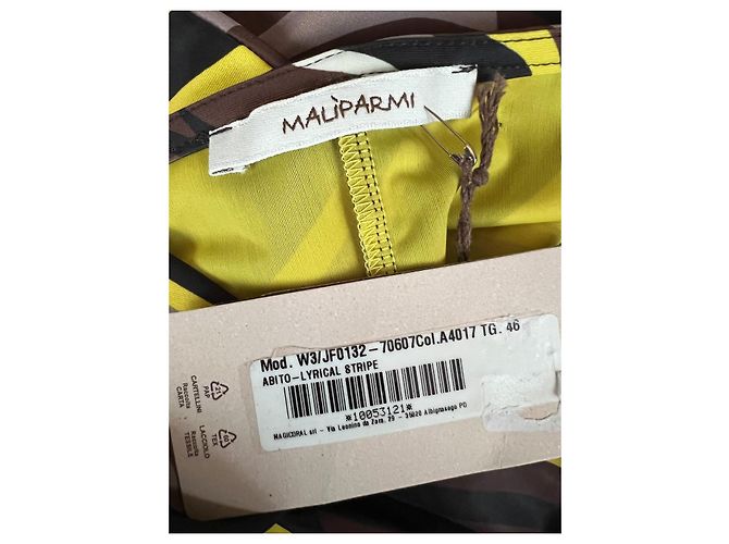 Abito Midi MaliParmi Lyrical Stripe Marrone Nero Bianco Grigio Giallo - vista 4