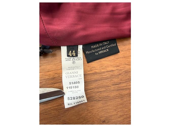 Gianni Versace Vestido Midi Drapeado Burdeos - vista 3