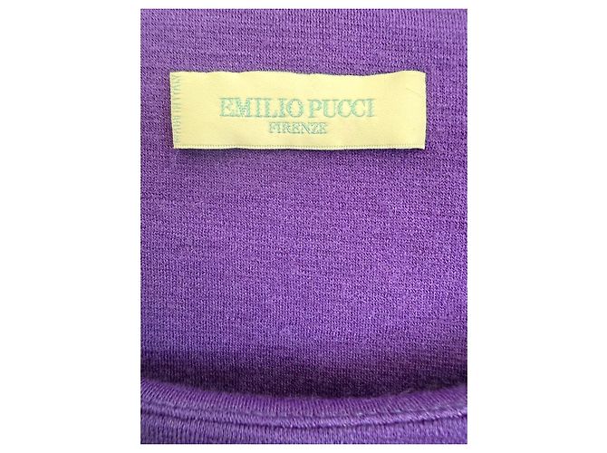 Vestido de lana Emilio Pucci estampado geométrico Negro Blanco Púrpura Amarillo - vista 4