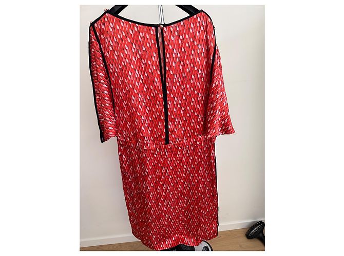 Escada Sport Vestido de mezcla de seda con estampado abstracto Negro Rosa Blanco Roja - vista 2