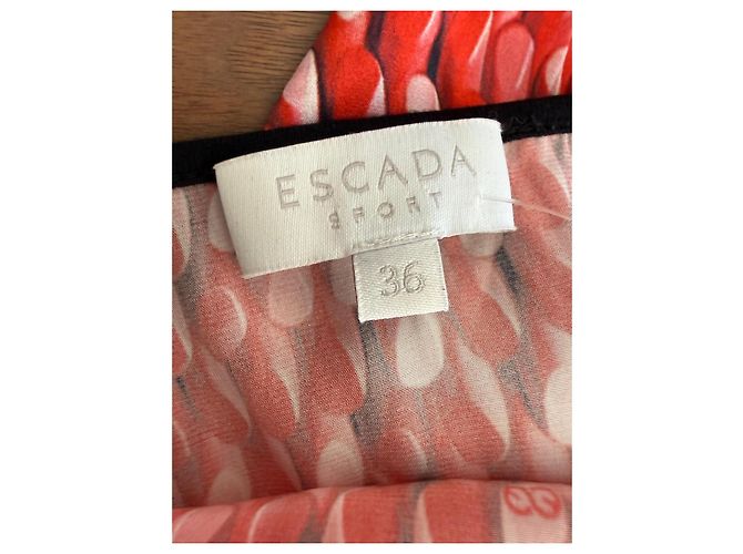 Escada Sport Vestido de mezcla de seda con estampado abstracto Negro Rosa Blanco Roja - vista 6