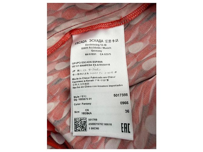 Escada Sport Vestido de mezcla de seda con estampado abstracto Negro Rosa Blanco Roja - vista 9