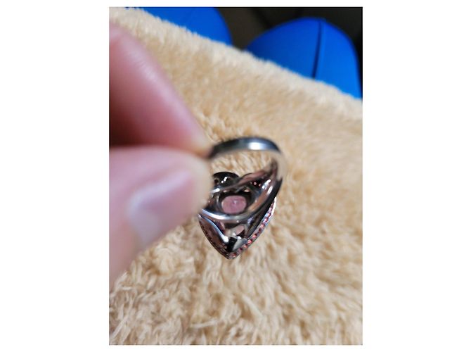Anello Mauboussin Cuore in Oro Bianco con Ametista e Zaffiri Argento Rosa Porpora - vista 4