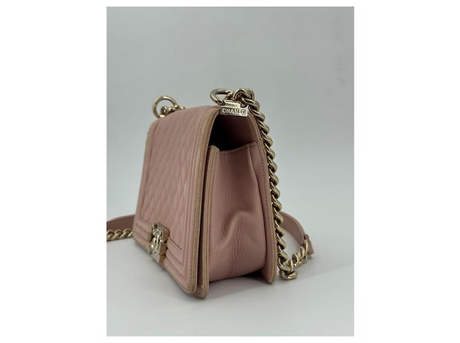 Chanel Boy Medium Schultertasche Rosa Lammleder Pink - Ansicht 10