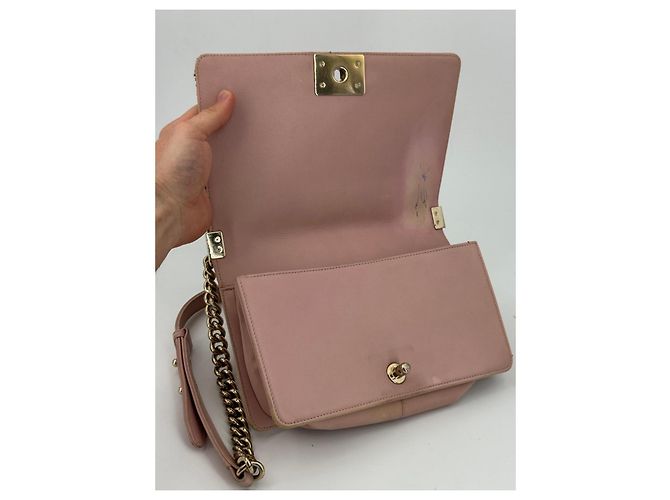 Chanel Boy Medium Schultertasche Rosa Lammleder Pink - Ansicht 16