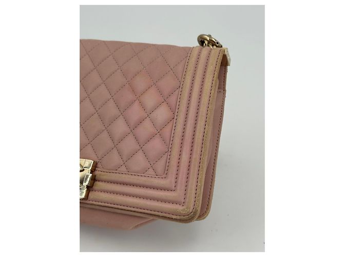 Chanel Boy Medium Schultertasche Rosa Lammleder Pink - Ansicht 7