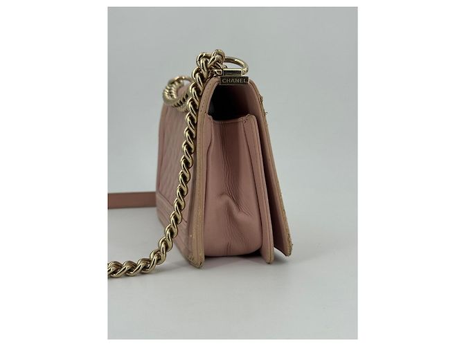 Chanel Boy Medium Schultertasche Rosa Lammleder Pink - Ansicht 8