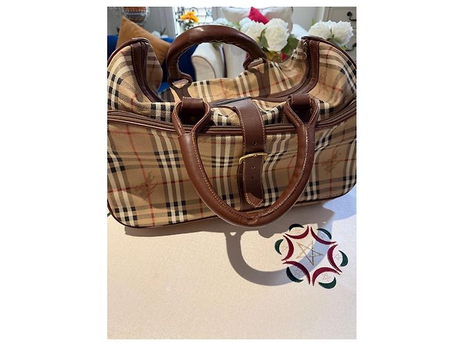 Burberry Check Reisetasche Braun Beige - Ansicht 2