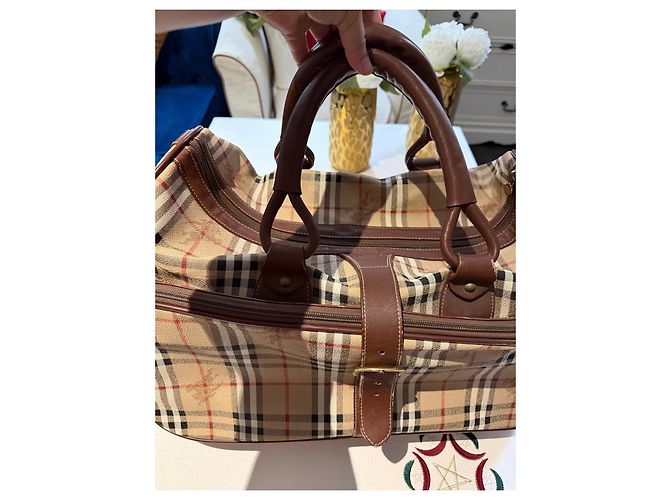 Burberry Check Reisetasche Braun Beige - Ansicht 3