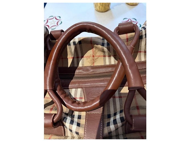 Burberry Check Reisetasche Braun Beige - Ansicht 4