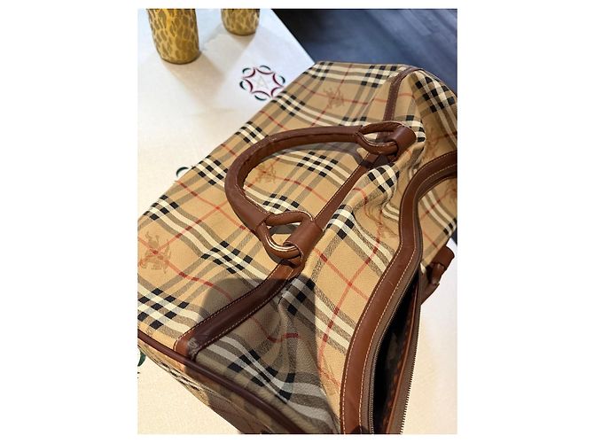 Burberry Check Reisetasche Braun Beige - Ansicht 6
