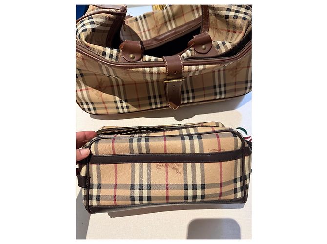 Burberry Check Reisetasche Braun Beige - Ansicht 7