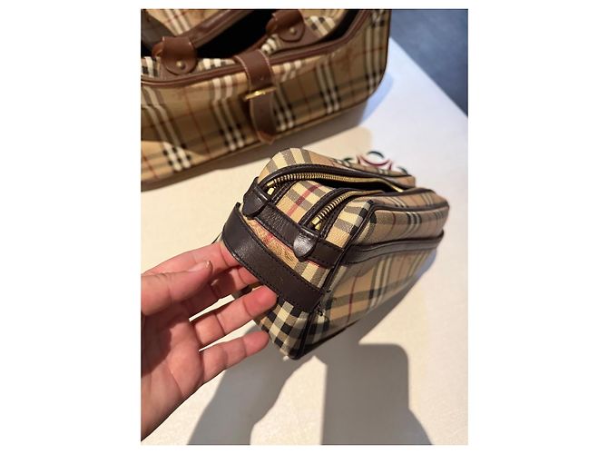 Burberry Check Reisetasche Braun Beige - Ansicht 8