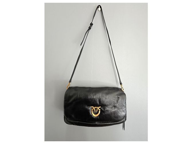 Pinko Love Bag Click Soft Borsa a tracolla pelle verniciata nera Nero - vista 3