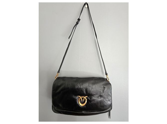 Pinko Love Bag Click Soft Borsa a tracolla pelle verniciata nera Nero - vista 5