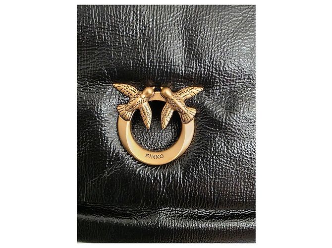 Pinko Love Bag Click Soft Borsa a tracolla pelle verniciata nera Nero - vista 6
