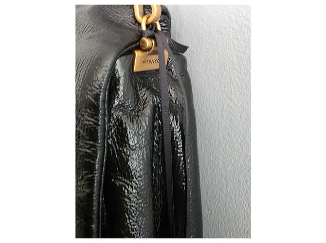Pinko Love Bag Click Soft Borsa a tracolla pelle verniciata nera Nero - vista 7