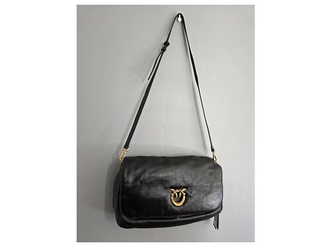 Pinko Love Bag Click Soft Borsa a tracolla pelle verniciata nera Nero - vista 8