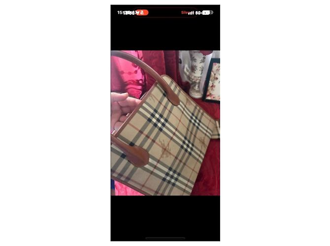 Burberry Nova Check Handtasche mit Lederbesatz Braun Beige - Ansicht 3