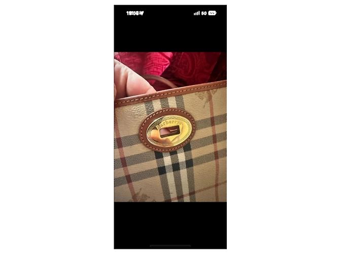 Burberry Nova Check Handtasche mit Lederbesatz Braun Beige - Ansicht 4