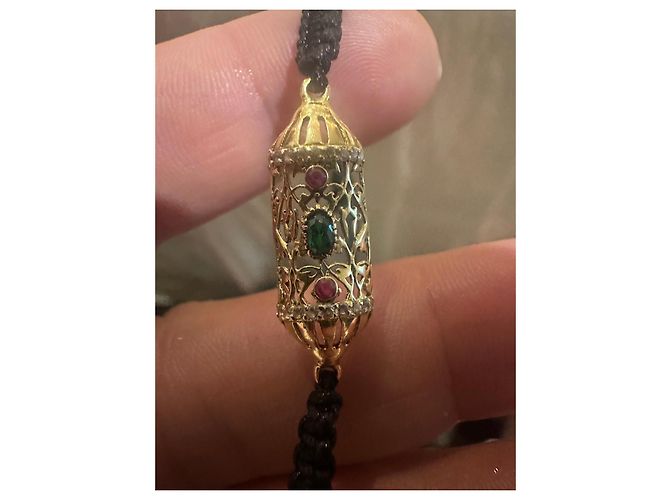 Autre Marque Bracciale a lanterna in oro giallo e pietre preziose Rosso D'oro Verde - vista 2