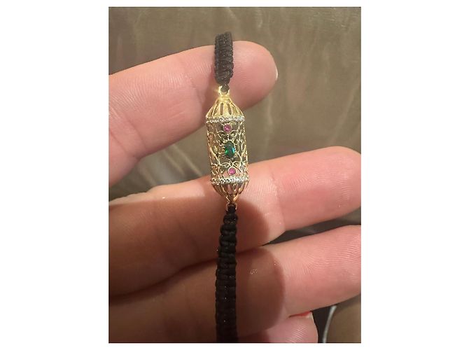 Autre Marque Bracciale a lanterna in oro giallo e pietre preziose Rosso D'oro Verde - vista 3