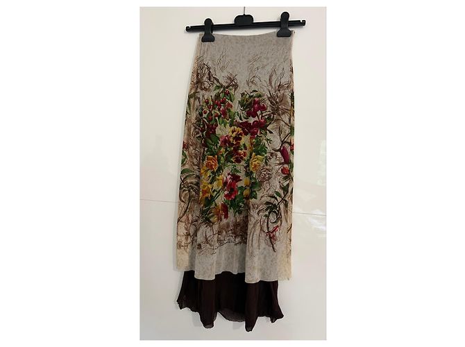 Jean Paul Gaultier Mesh Maxirock mit Blumenprint Braun Mehrfarben - Ansicht 5